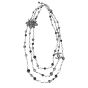 Chanel CC Pearl Bead Marble Resin Multi Strand Long Necklace