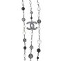 Chanel CC Pearl Bead Marble Resin Multi Strand Long Necklace