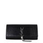 Saint Laurent Kate Tassel Clutch Croc-Embossed