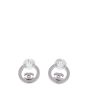 Chanel Crystal CC Circle Stud Earrings