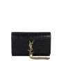Saint Laurent Kate Tassel Chain Wallet Croc-Embossed