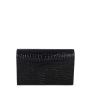 Saint Laurent Kate Tassel Chain Wallet Croc-Embossed