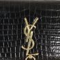 Saint Laurent Kate Tassel Chain Wallet Croc-Embossed