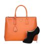 Prada Saffiano Lux Galleria Double Zip Tote Medium Shoe