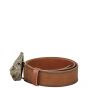 Gucci Leather Belt with Feline Head Side