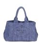 Prada Canapa Logo Tote Denim Front