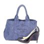 Prada Canapa Logo Tote Denim Shoe