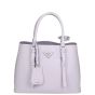 Prada Saffiano Cuir Covered-Strap Double Bag Small Front
