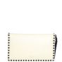 Valentino Rockstud Wristlet Flap Clutch - cream Back
