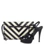 Valentino Rockstud Wristlet Flap Clutch – chevron stripes Shoe
