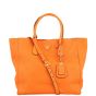 Prada Vitello Grain Shopping Tote (orange) Front
