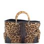Gucci Bamboo Calf Hair Leopard Shopper Tote Large Back

