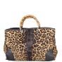 Gucci Bamboo Calf Hair Leopard Shopper Tote Large Front
