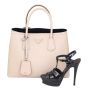 Prada Saffiano Cuir Double Bag Medium Shoe
