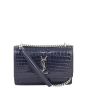 Saint Laurent Sunset Chain Wallet Croc-Embossed Front
