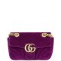Gucci GG Marmont Velvet Mini Shoulder Bag Front