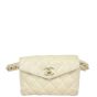 Chanel Vintage Quilted CC Belt Bag Front with Strap