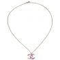 Chanel CC Crystal Pendant Necklace Front
