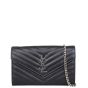 Saint Laurent Monogram Envelope Chain Wallet Front with Strap