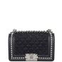 Chanel Boy Small Tweed Pearls Front