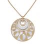 Bvlgari Intarsio Mother of Pearl 18k Yellow Gold Diamond Necklace Pendant Front