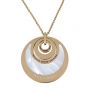 Bvlgari Intarsio Mother of Pearl 18k Yellow Gold Diamond Necklace Front Back