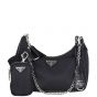 Prada Re-Edition 2005 Tessuto Shoulder Bag Front with Strap and Pouch