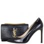Saint Laurent Kate Tassel Chain Bag Small Croc Embossed Shoe