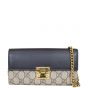 Gucci GG Supreme Continental Padlock Wallet on Chain Front with Strap
