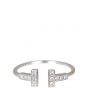 Tiffany & Co T Wire 18k White Gold Diamond Ring Front