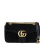 Gucci GG Marmont Small Velvet Shoulder Bag Front with Strap