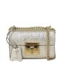 Gucci Padlock Metallic Small Shoulder Bag Front with Strap