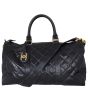 Chanel Vintage Quilted Duffle Bag Front with Strap