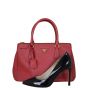 Prada Saffiano Lux Galleria Double Zip Tote Small Shoe