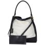 Saint Laurent Colour-Block Canvas and Leather Hobo Medium Front With Strap