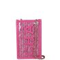 Chanel Logo Tweed Phone Clutch with Chain Front With Chain