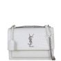 Saint Laurent Sunset Medium Croc-Embossed Front With Chain
