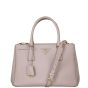 Prada Saffiano Lux Galleria Double Zip Tote Medium Front With Strap