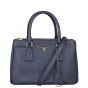 Prada Saffiano Lux Galleria Double Zip Tote Mini Front With Strap