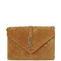 Saint Laurent Monogram Mix Matelasse Envelope Chain Bag  Suede Medium Front
