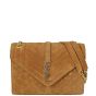 Saint Laurent Monogram Mix Matelasse Envelope Chain Bag  Suede Medium Front With Strap