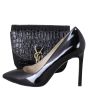 Saint Laurent Kaia Crossbody Small Croc-Embossed Shoe
