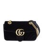 Gucci Marmont Velvet Mini Shoulder Bag Front With Chain