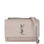Saint Laurent Sunset Mini Croc-Embossed Front With Chain
