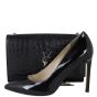 Saint Laurent Kate Tassel Chain Bag Medium Croc-Embossed Shoe