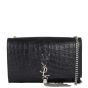 Saint Laurent Kate Tassel Chain Bag Medium Croc-Embossed Front with Strap