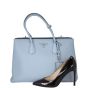 Prada Saffiano Cuir Twist Lock Tote Shoe