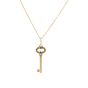 Tiffany & Co Oval Key Diamond 18k Yellow Gold Pendant Necklace