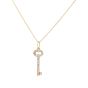 Tiffany & Co Oval Key Diamond 18k Yellow Gold Pendant Necklace