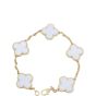 Van Cleef & Arpels Vintage Alhambra 5 Motif Mother of Pearl 18k Yellow Gold Bracelet